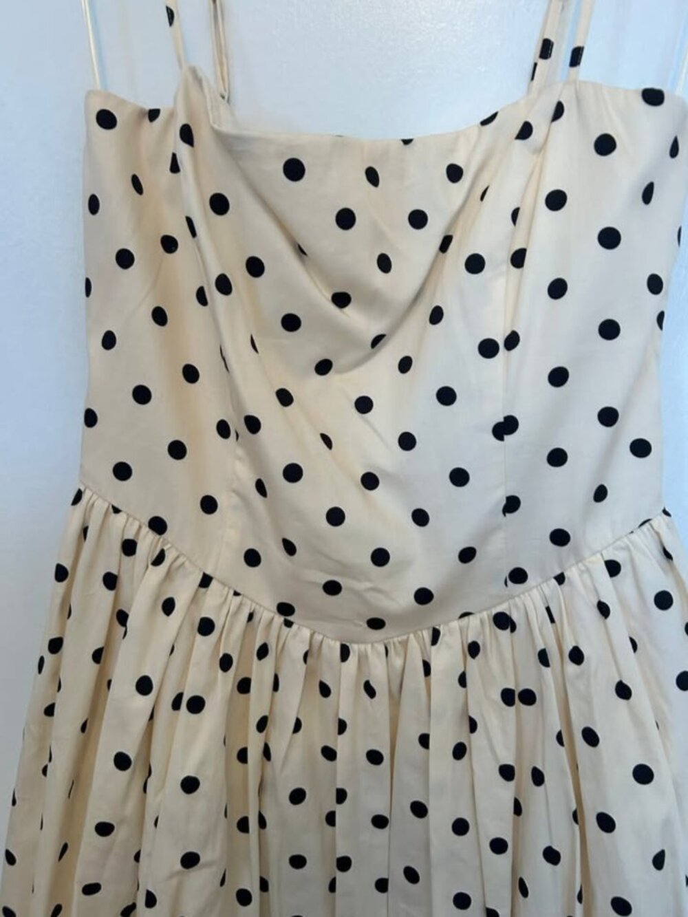 NWT Abercrombie & Fitch Dipped-Waist Bubble Hem Polka Dot Midi Dress M - Picture 4 of 4